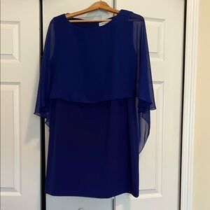 Calvin Klein Elegant Blue chafan cape Women's Dress